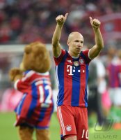 Fussball 1. Bundesliga Saison 14/15: JUBEL Arjen Robben (FC Bayern Muenchen)