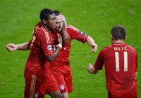 FUSSBALL INTERNATIONAL  CHL Viertelfinale 11/12:  JUBEL Ivica Olic (FC Bayern Muenchen)