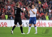 Fussball International EM 2012-Qualifikation:  Joe HART, Phil JAGIELKA (v.li., England)
