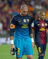 FUSSBALL Primera Division/Super Cup 2012: Torwart Victor Valdes (Barca)