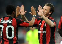 FUSSBALL SERIE A:  Robinho, Cassano Antonio  (v. li., AC Mailand)