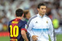 FUSSBALL Primera Division/Super Cup 2012: Lionel Messi (Barca) und Cristiano Ronaldo (Real Madrid)