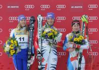 SKI Weltcup  Damen  ST.Moritz;  Abfahrt Siegerin Maria Riesch (GER)