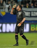 Fussball International  Testspiel:  JUBEL Torwart JULIO CESAR (Brasilien)