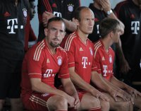 Fussball 1. Bundesliga 2010/2011: Franck Ribery (FC Bayern Muenchen) und Arjen Robben (FC Bayern Muenchen)