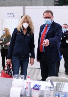 Pressekonferenz im Impfzentrum Paul Horn Arena Tuebingen