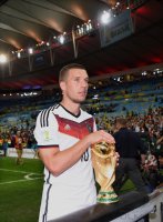 FUSSBALL WM 2014, FINALE: JUBEL Lukas Podolski (Deutschland)