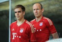 Fussball 1. Bundesliga : Philipp Lahm, Arjen Robben (v. li., FC Bayern Muenchen)