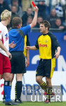 Fussball 1. Bundesliga: Hamburger SV - Dortmund, Rot f. Frings