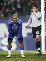 Fussball 1. Bundesliga: Hamburg - Berlin, GILBERTO, FIEDLER enttaeuscht