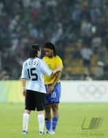 FUSSBALL  Olympia 2008   Halbfinale  Maenner   Argentinien - Brasilien