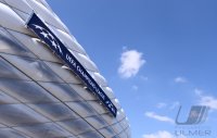 FUSSBALL INTERNATIONAL  CHL Finale 11/12:  Uebersicht der Allianz Arena mit dem Branding fuer das Finale