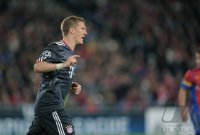 Fussball Champions League  Saison 2010/2011: JUBEL Bastian Schweinsteiger (FC Bayern Muenchen)