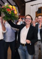 Politik, Bundestagswahl 2021 Wahlparty CDU: Staatsministerin Annette Widmann - Mauz