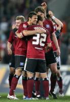 Fussball 1. Bundesliga: Koeln - Hamburg, HSV jubel