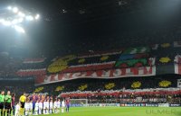 FUSSBALL INTERNATIONAL  CHL Viertelfinale 11/12:  CHOREOGRAPHIE, FANCHOREOGRAPHIE im Giuseppe Meazza Stadion