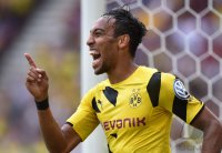 Fussball DFB Pokal 1. Runde 14/15: JUBEL Pierre-Emerick Aubameyang (Borussia Dortmund)
