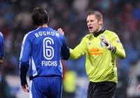 Fussball 1. Bundesliga : Christian Fuchs mit Philipp Heerwagen (v. li., Bochum)
