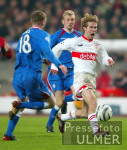 Fussball UCL: Stuttgart - Glasgow, Zweikampf