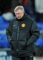 Fussball CHL  Saison 2011/2012:  Enttaeuscht Trainer Sir  Alex  Ferguson  (Manchester United FC)