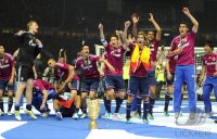 Fussball: DFB Pokal Finale: Torwart Manuel Neuer, Julian Draxler , Raul , Joel Matip (v. li., FC Schalke 04)