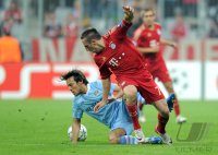 Fussball CHL  Saison 2011/2012:  David Silva (li, Manchester City) gegen Franck Ribery (FC Bayern Muenchen)
