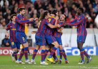 FUSSBALL  International CHL 09/10 : Barca Jubel