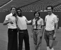 Fussball Christian Neureuther, Pele, Rosi Mittermaier, Franz Beckenbauer in New York