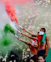 Public Viewing anlaesslich des Finalspiels der EM 2012 am Circus Maximus in Rom