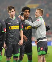Fussball 1. Bundesliga  Saison 11/12: Havard Nordtveit, Dante Bonfim, Marco Reus (v. li., Borussia Moenchengladbach)