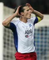 Fussball DFB Pokal: Hamburg - Leverkusen, jubel VAN BUYTEN