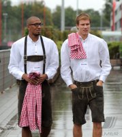 1. Fussball Bundesliga : Jerome Boateng , Holger Badstuber (v. li., FC Bayern Muenchen)