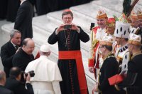 Rom Generalaudienz; Die koelsche Abordnung um das Koelner Dreigestirn mit Papst Franziskus I.
