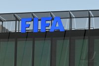 Schriftzug des Home of FIFA in Zuerich