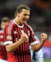 FUSSBALL SERIE A:  Jubel Zlatan Ibrahimovic (AC Mailand)