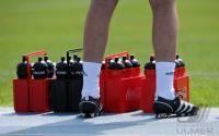 Fussball 1. Bundesliga: Getraenke Flaschen mit WASSER