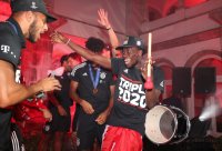 Fussball CHL FINALE 19/20 in Lissabon: Sieger FC Bayern Muenchen, Hotel-Party