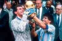 Fussball Weltmeisterschaft  1986 in Mexiko: JUBEL Diego MARADONA (ARG)