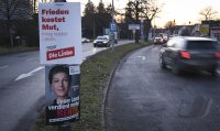 Wahlplakat zur Bundestagswahl 2024: Buendnis Sahra Wagenknecht (BSW) und Die Linke
