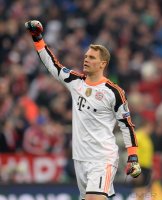Fussball International CHL Saison 13/14: JUBEL Torwart Manuel Neuer (FC Bayern Muenchen)