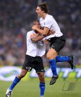 FUSSBALL SERIE A: INTER, IBRAHIMOVIC jubelt mit MAICON