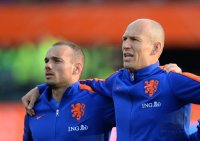 Fussball International: Arjen Robben (Holland) und Wesley Sneijder (Holland)