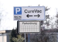Parkplatzschilder der CureVac AG in Tuebingen