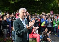 Gegendemo zum Streitgespraech OB Palmer und AfD Landesvorsitzender Frohnmaier in Tuebingen