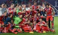 Fussball Supercup Finale 2013: JUBEL Supercupsieger FC Bayern Muenchen