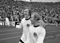 Fussball WM 1974 Finale Deutschland - Holland: Schwarzenbeck, Vogts
