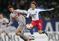 Fussball 1. Bundesliga: Hamburg - Stuttgart, Zweikampf