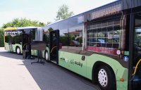 Verkehrsminister Winfried Hermann (Die Gruenen) bei der Firma Moby - mobility for you