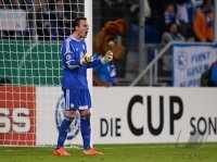 Fussball DFB Pokal Viertelfinale 13/14: JUBEL Torwart Diego Benaglio (VfL Wolfsburg)