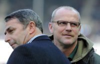 Fussball 1. Bundesliga, Saison 2011/2012: Manager Klaus Allofs (li) Trainer Thomas Schaaf (re, beide SV Werder Bremen)